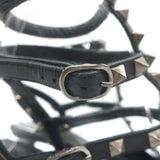 Valentino Noir Caged Rockstud Pointed Toe Pumps Black Leather Size 40