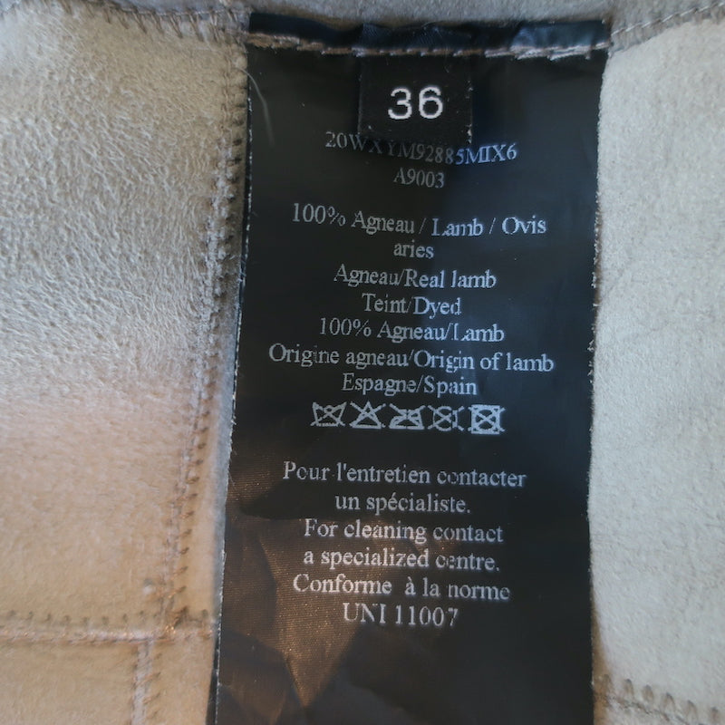 Yves Salomon Curly Lamb Shearling Belted Coat Gray Size 36