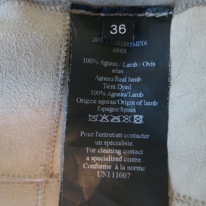 Yves Salomon Curly Lamb Shearling Belted Coat Gray Size 36