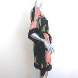 Trina Turk Love Caftan Floral Print Chiffon Size Small Tie-Waist Mini Dress NEW