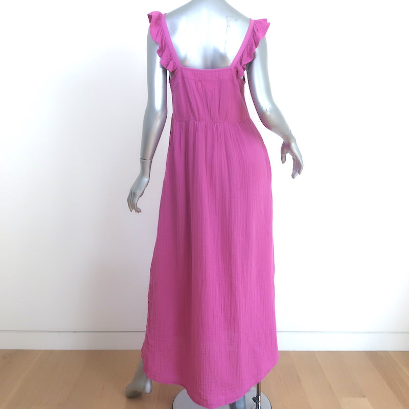 Xirena Leyla Ruffle Strap Maxi Dress Pink Cotton Gauze Size Small