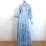 Hannah Artwear Maxi Wrap Dress Emilia Light Blue Floral Print Silk Size 1
