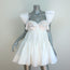 Area Crystal Trim Mini Dress White Cotton Poplin Size 8 NEW