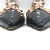 Valentino Rockstud d'Orsay Kitten Heel Pumps Black Patent & Poudre Size 39