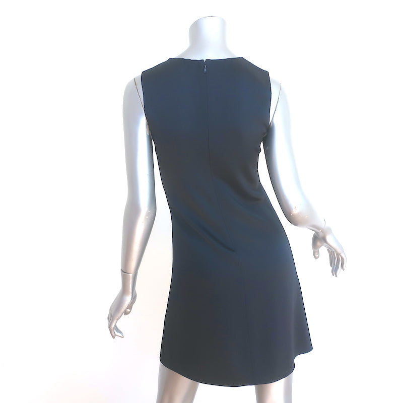Vanessa Bruno Sleeveless Mini Dress Navy/Black Lace-Inset Satin Size 34