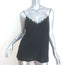 ANINE BING Lace-Trimmed Camisole Black Silk Size Small V-Neck Tank Top