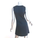 Vanessa Bruno Sleeveless Mini Dress Navy/Black Lace-Inset Satin Size 34