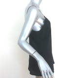 ANINE BING Lace-Trimmed Camisole Black Silk Size Small V-Neck Tank Top