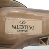 Valentino Rockstud d'Orsay Kitten Heel Pumps Black Patent & Poudre Size 39