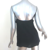 ANINE BING Lace-Trimmed Camisole Black Silk Size Small V-Neck Tank Top
