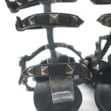 Valentino Noir Caged Rockstud Pointed Toe Pumps Black Leather Size 40