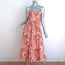 Zimmermann Rosa Midi Dress Pink Floral Print Linen Size 0