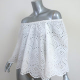 Natalie Martin Off the Shoulder Top Ella White Eyelet Size Extra Small