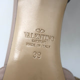 Valentino Rockstud d'Orsay Kitten Heel Pumps Black Patent & Poudre Size 39