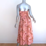 Zimmermann Rosa Midi Dress Pink Floral Print Linen Size 0