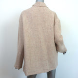 Isabel Marant Etoile Fringed Draped Jacket Flemingli Beige Wool-Blend Size 36