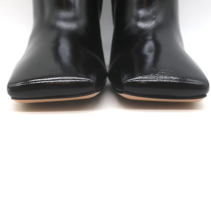 Gianvito Rossi Freeda Square Toe Boots Black Leather Size 38 NEW