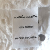 Natalie Martin Off the Shoulder Top Ella White Eyelet Size Extra Small