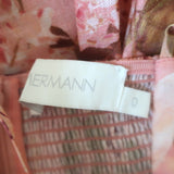 Zimmermann Rosa Midi Dress Pink Floral Print Linen Size 0