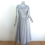 Doen Mandarin Tie-Strap Maxi Dress Navy/White Champignon Floral Print Size Small