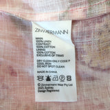 Zimmermann Rosa Midi Dress Pink Floral Print Linen Size 0