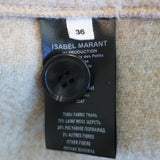 Isabel Marant Etoile Fringed Draped Jacket Flemingli Beige Wool-Blend Size 36