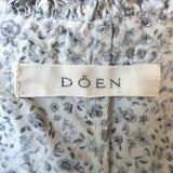 Doen Mandarin Tie-Strap Maxi Dress Navy/White Champignon Floral Print Size Small