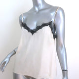Veronica Beard Ciarlo Lace-Trimmed Tank Top Cream Silk Jacquard Size 4