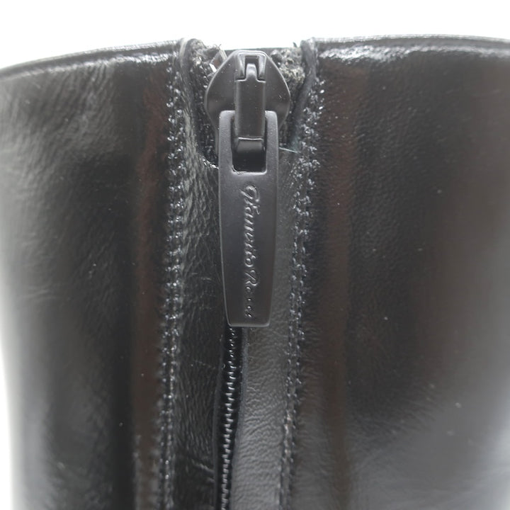 Gianvito Rossi Freeda Square Toe Boots Black Leather Size 38 NEW