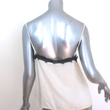 Veronica Beard Ciarlo Lace-Trimmed Tank Top Cream Silk Jacquard Size 4