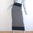 Christian Dior Marniere Striped Midi Skirt Navy/White Ribbed Knit Size US 6