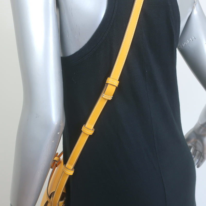 Anya Hindmarch Return to Nature Small Crossbody Flap Bag Yellow Leather