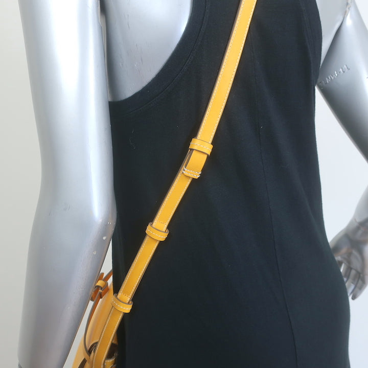 Anya Hindmarch Return to Nature Small Crossbody Flap Bag Yellow Leather