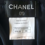 Chanel High Rise Wide Leg Pants Navy Wool Size 34