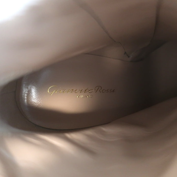 Gianvito Rossi Freeda Square Toe Boots Black Leather Size 38 NEW