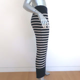 Christian Dior Marniere Striped Midi Skirt Navy/White Ribbed Knit Size US 6