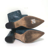 Paris Texas Knee-High Boots Teal Snakeskin-Embossed Leather Size 37