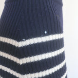 Christian Dior Marniere Striped Midi Skirt Navy/White Ribbed Knit Size US 6