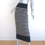 Christian Dior Marniere Striped Midi Skirt Navy/White Ribbed Knit Size US 6