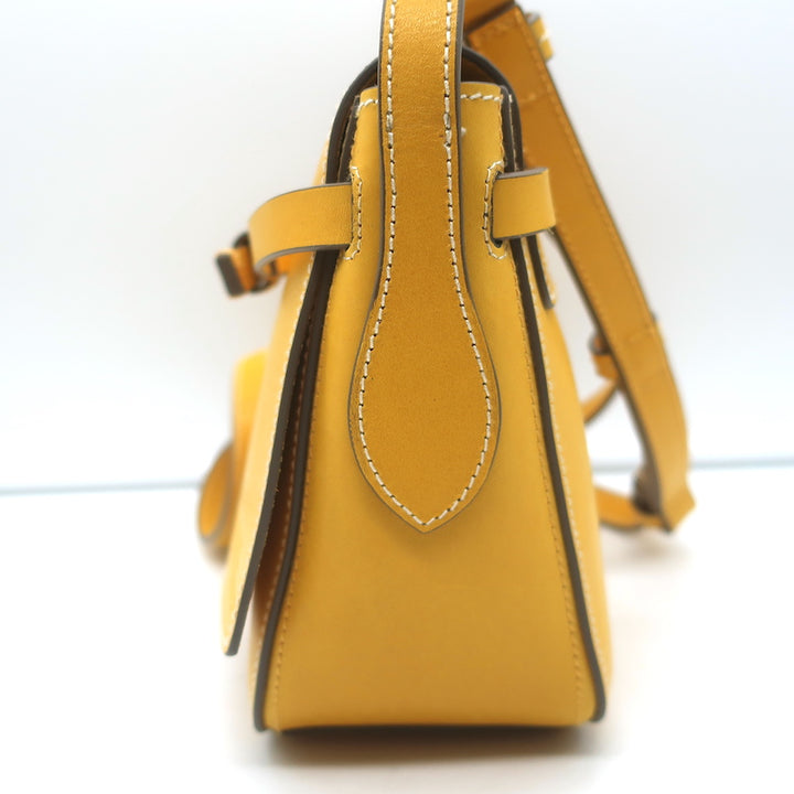 Anya Hindmarch Return to Nature Small Crossbody Flap Bag Yellow Leather