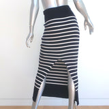 Christian Dior Marniere Striped Midi Skirt Navy/White Ribbed Knit Size US 6