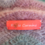 Rose Carmine Pastel Wave Cardigan Multicolor Mohair-Blend One Size