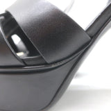 Saint Laurent Tribute 105 Platform T-Strap Sandals Black Leather Size 40