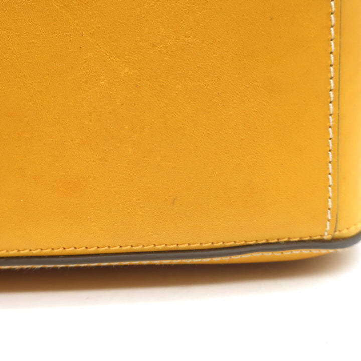 Anya Hindmarch Return to Nature Small Crossbody Flap Bag Yellow Leather