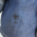 Christian Dior Ruffled Denim Shirt Indigo Size US 6 Short Sleeve Blouse