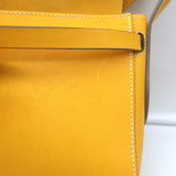 Anya Hindmarch Return to Nature Small Crossbody Flap Bag Yellow Leather
