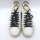 Saint Laurent Glitter Lips Court Classic Sneakers White Leather Size 37 US 8