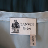 Lanvin Colorblock Short Sleeve Dress Seafoam/Teal Satin Size 38