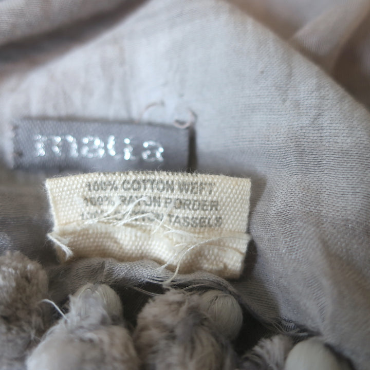 Matta Dupatta Shawl Scarf Light Gray Cotton-Silk