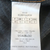 Christian Dior Ruffled Denim Shirt Indigo Size US 6 Short Sleeve Blouse